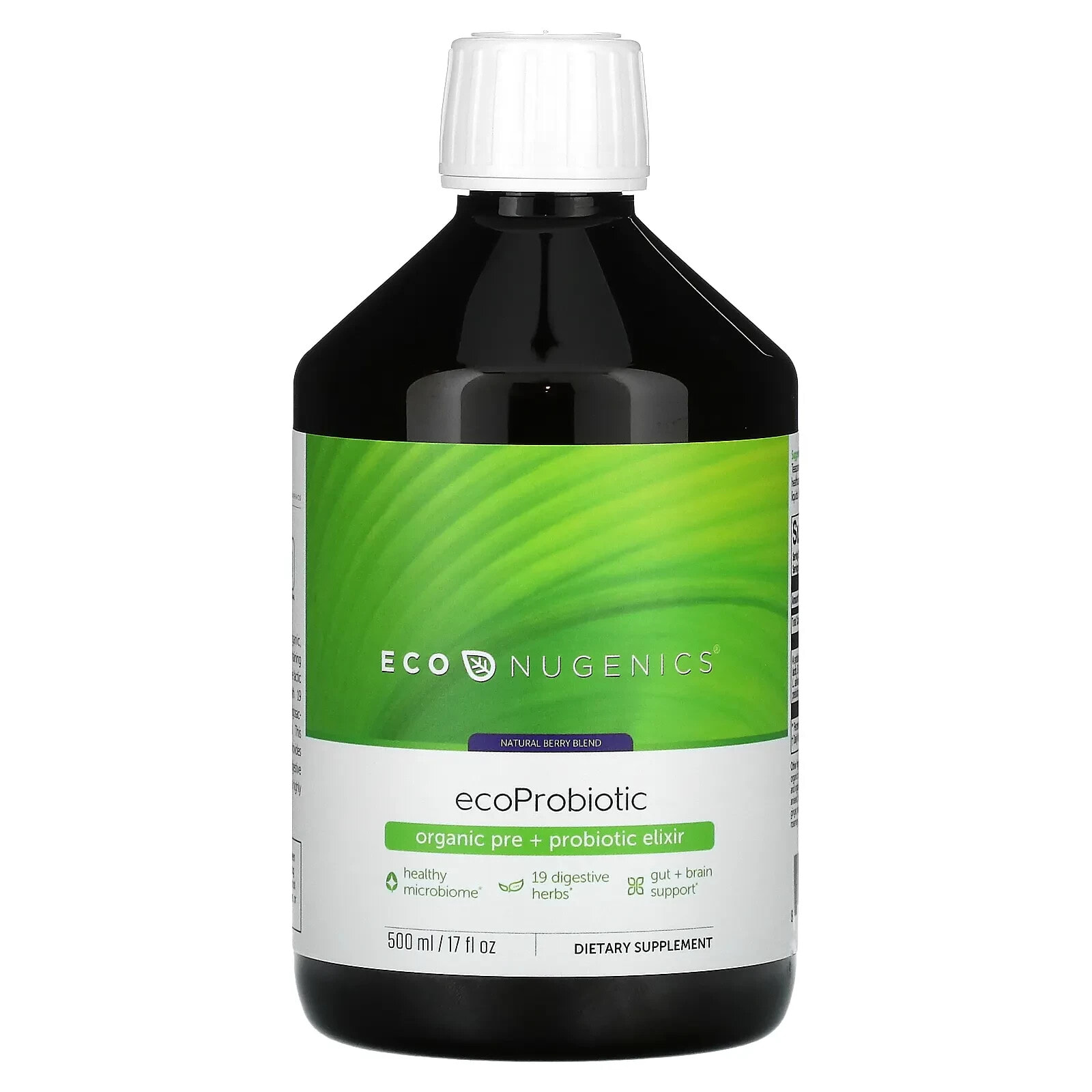 Econugenics, EcoProbiotic, органический пре + пробиотический эликсир, натуральные ягоды, 500 мл (17 жидк. Унций)