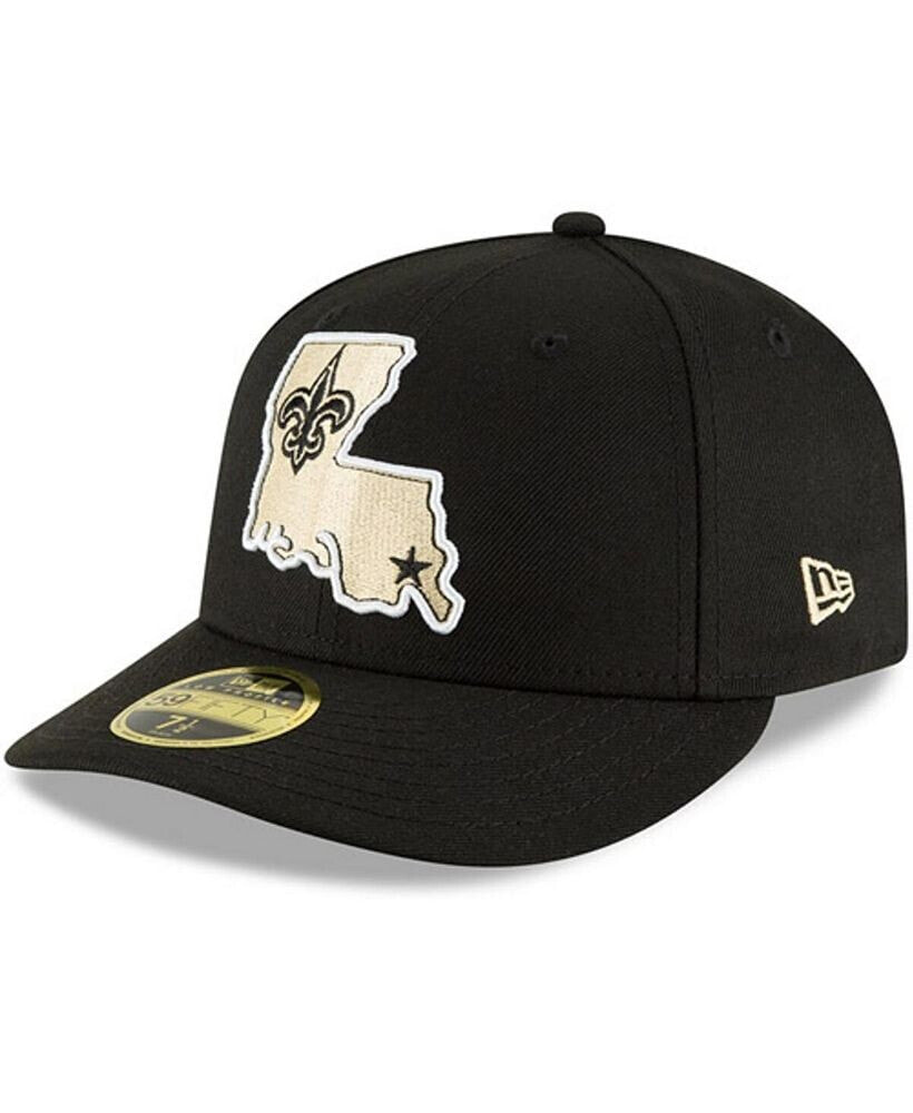 New Era men's Black New Orleans Saints Alternate Logo Omaha Low Profile 59FIFTY Fitted Hat