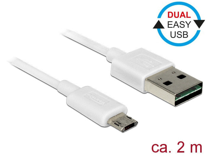 DeLOCK 84808 USB кабель 2 m 2.0 USB A Micro-USB B Белый