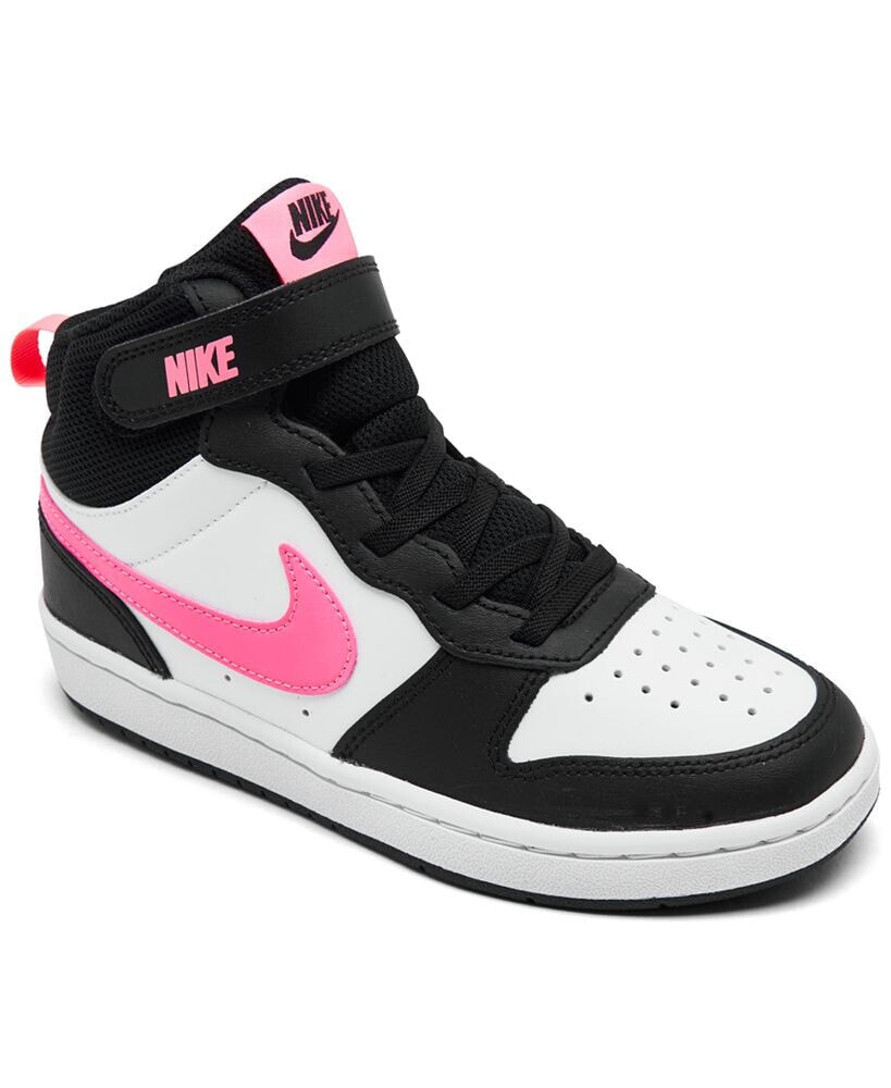 Nike little Girls Court Borough Mid 2 Stay-Put Closure Casual Sneakers from Finish Line