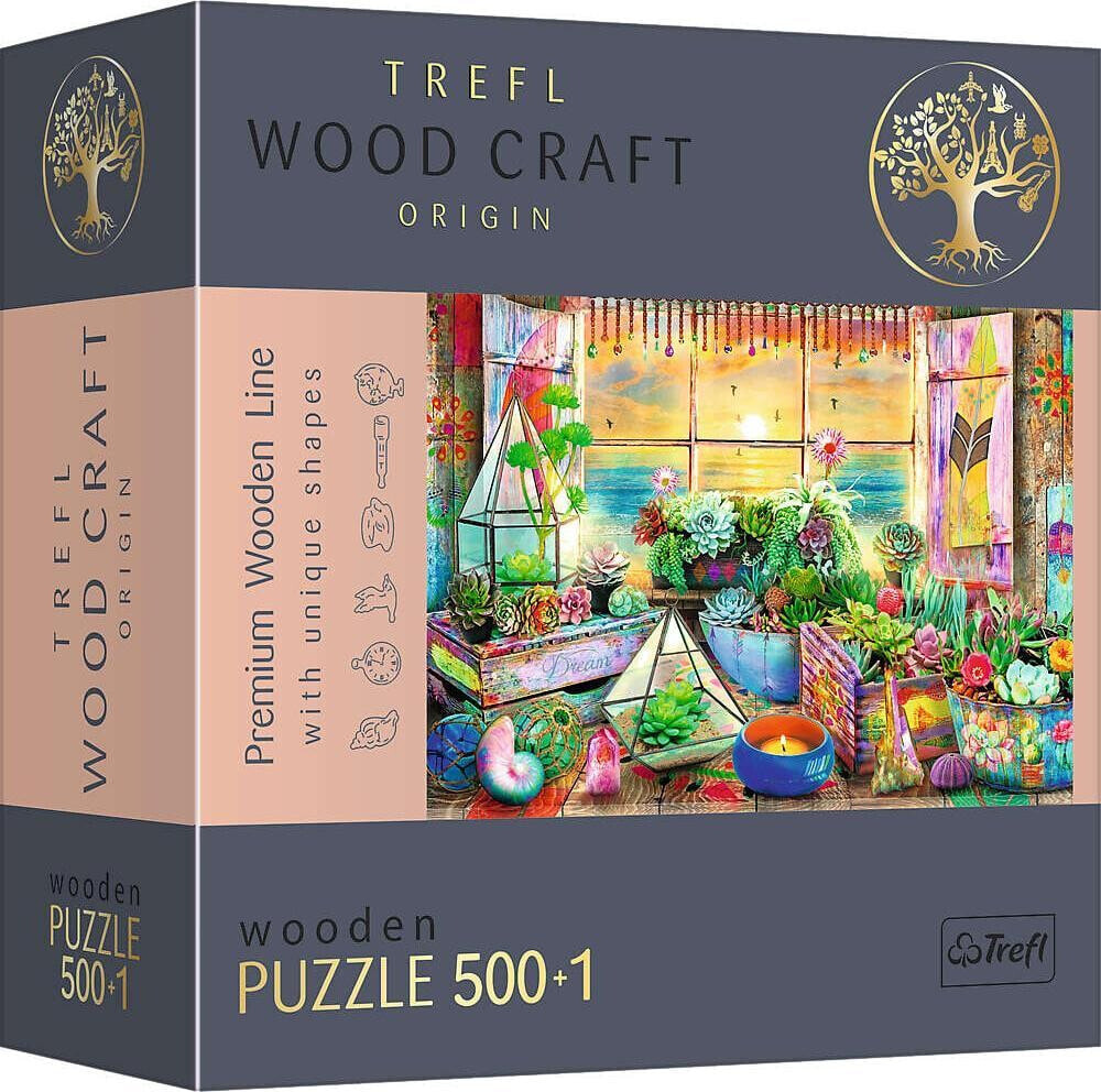 Trefl Puzzle Drewniane 500 elementów Domek na plaży Wood Craft