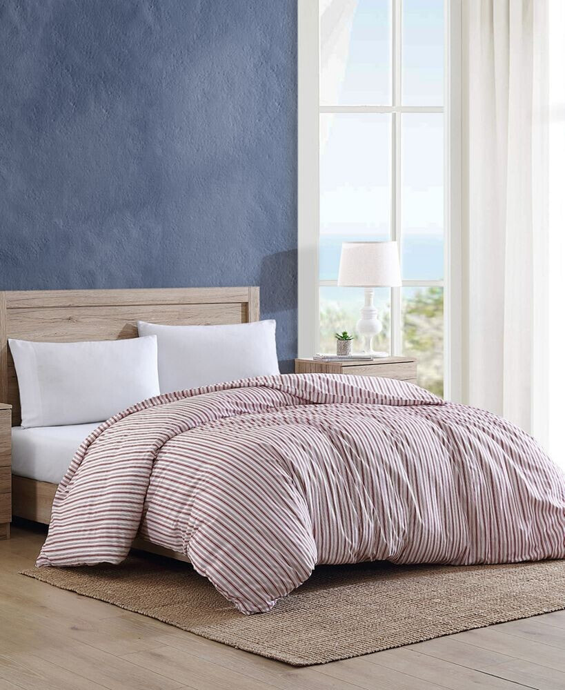 Nautica coleridge Stripe Cotton Reversible Duvet Cover Set, Twin