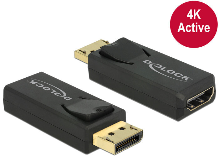 DeLOCK 65573 кабельный разъем/переходник Displayport 1.2 HDMI Черный