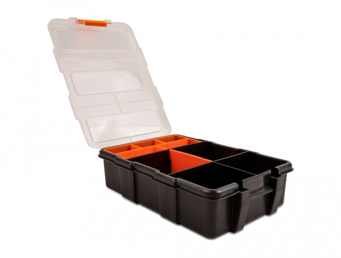 Sortimentsbox mit 11 Fächern 220 x 155 60 mm orange schwarz
