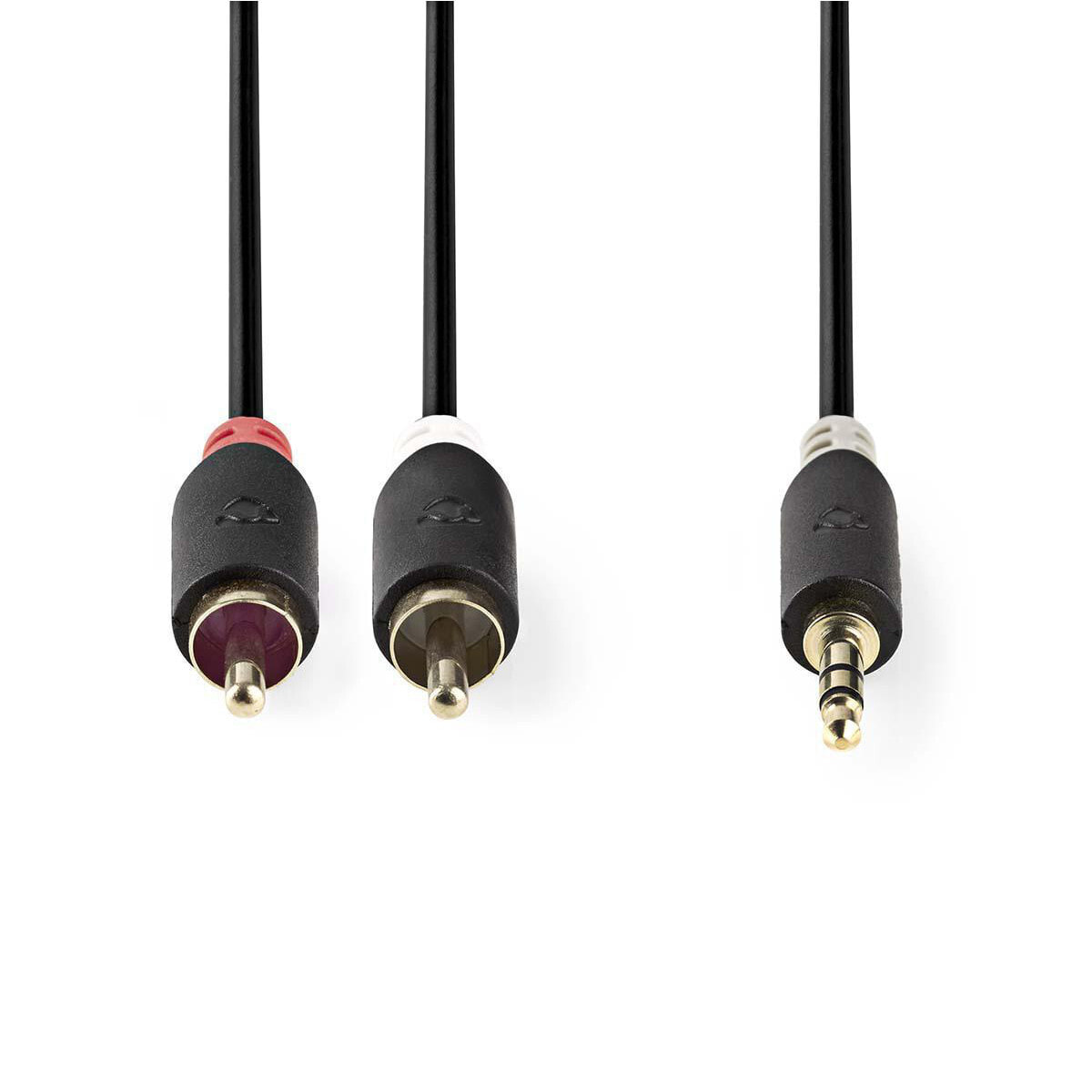 Nedis Stereo-Audiokabel| 3.5 mm Stecker| 2x RCA| Vergoldet| 2.00 m| Rund| - Cable - Audio/Multimedia