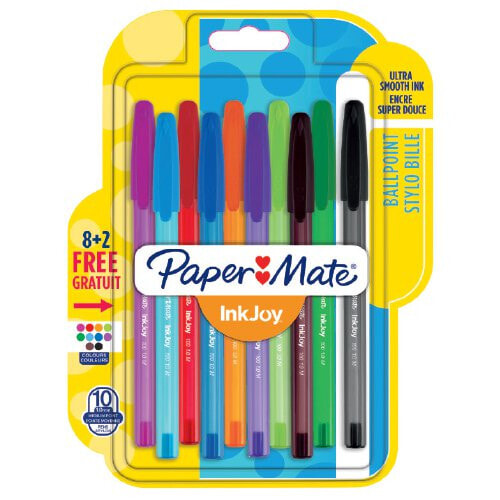 Papermate inkjoy 100 Черный, Синий, Зеленый, Красный Обычная шариковая ручка 8 шт 1956751