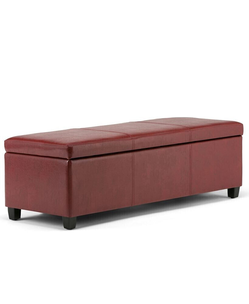 Simpli Home easton Faux Leather Rectangular Storage Ottoman