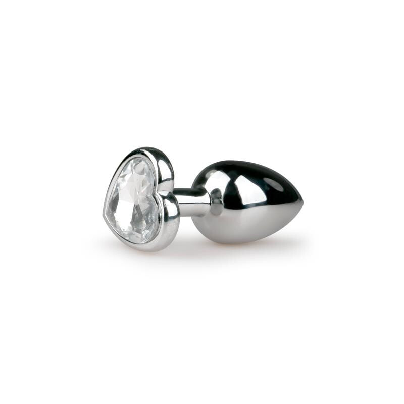 Плаг или анальная пробка EasyToys Metal Butt Plug No. 2 - Silver/Clear