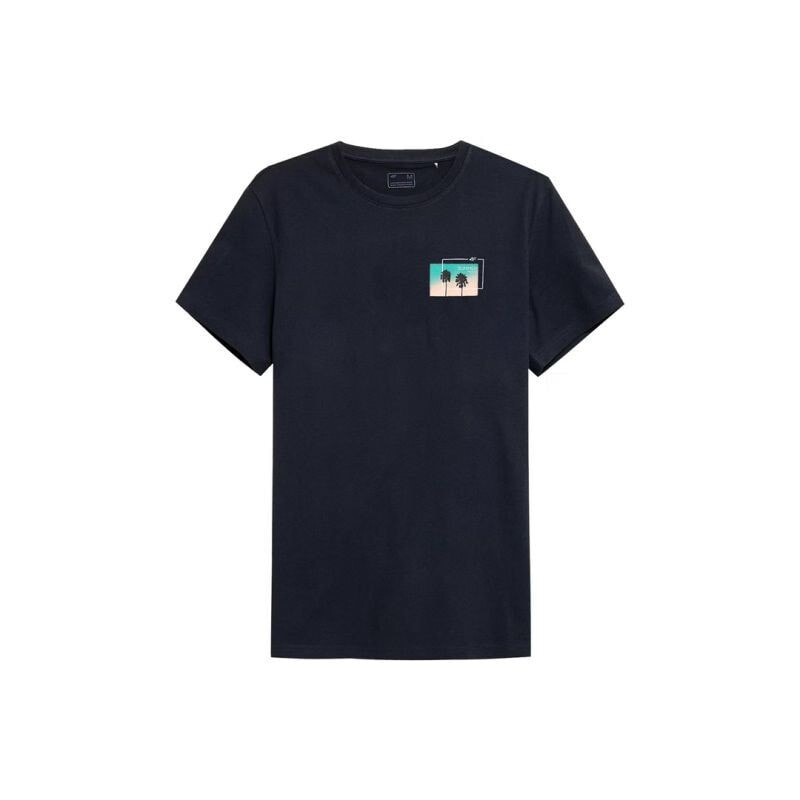 Мужская спортивная футболка черная с принтом T-shirt 4F M H4L22-TSM043 dark navy blue