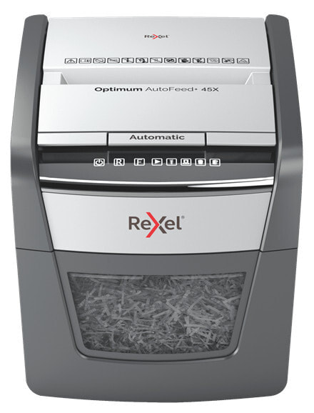 Rexel AutoFeed 45X измельчитель бумаги Перекрестная резка 55 dB Черный, Серебристый 2020045XEU