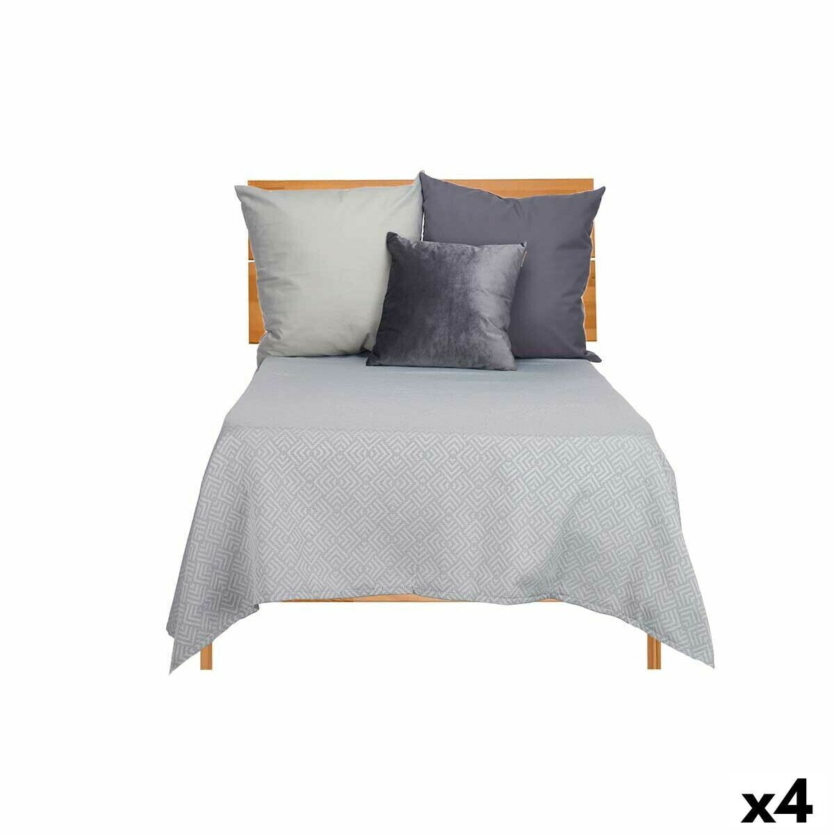 Bedspread (quilt) 180 x 260 cm Geometric Grey (4 Units)