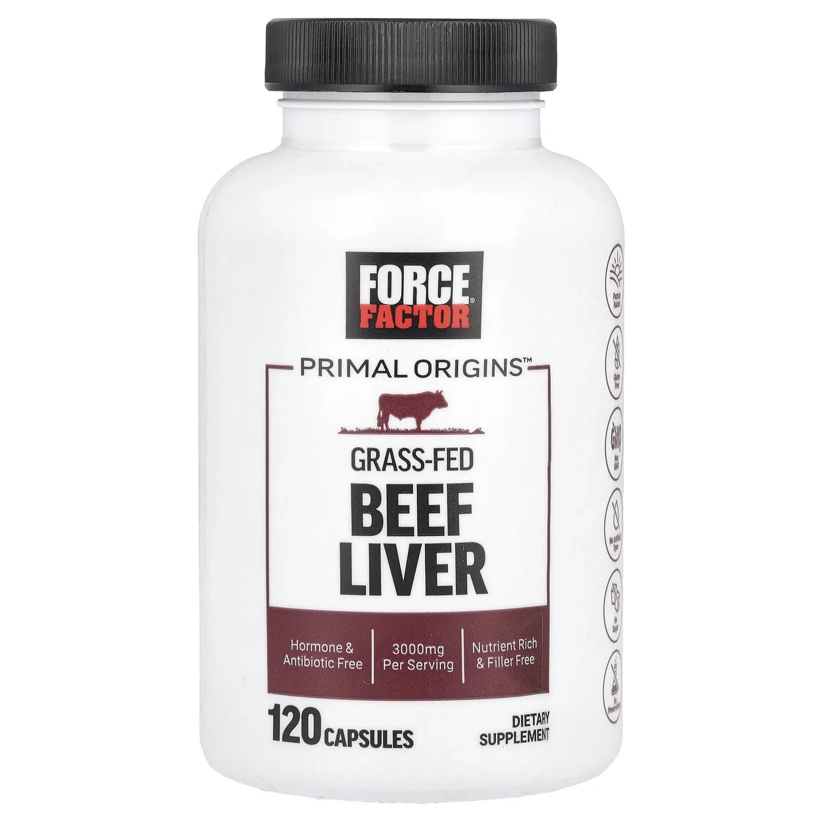 Primal Origins™, Grass-Fed Beef Liver , 3,000 mg , 120 Capsules (750 mg Per Capsule)