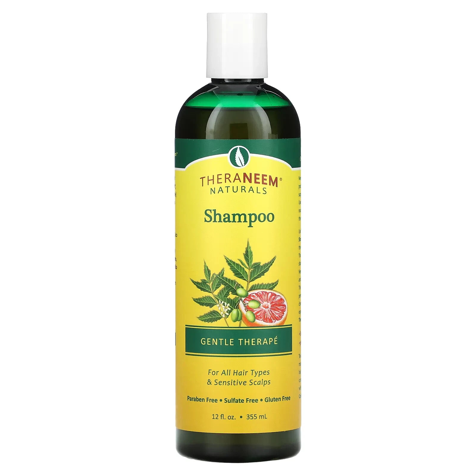 TheraNeem Naturals, Gentle Therape Shampoo, For All Hair Types & Sensitive Scalps, 12 fl oz (355 ml)