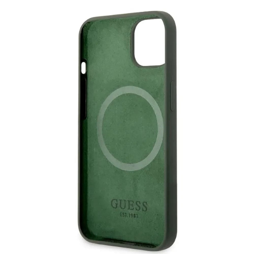 GUESS Guhmp13Msbpla iPhone 13.14.15 6.1 Zielonykhaki Silicone Plate phone case