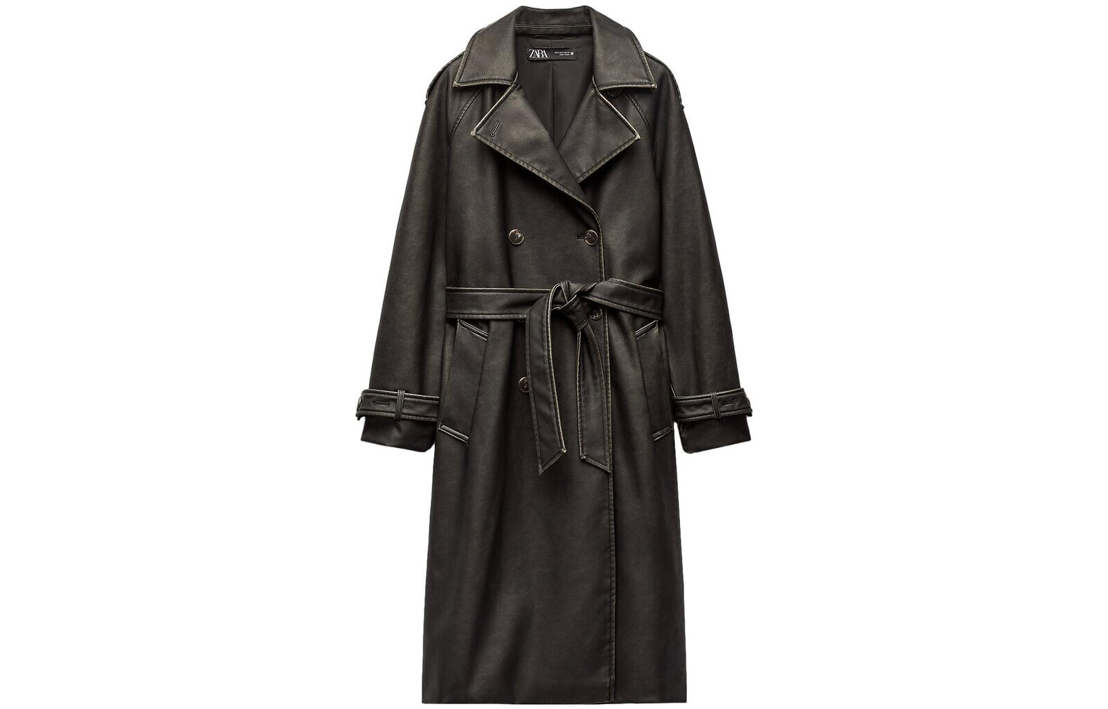 ZARA Trench Coats Women's Black