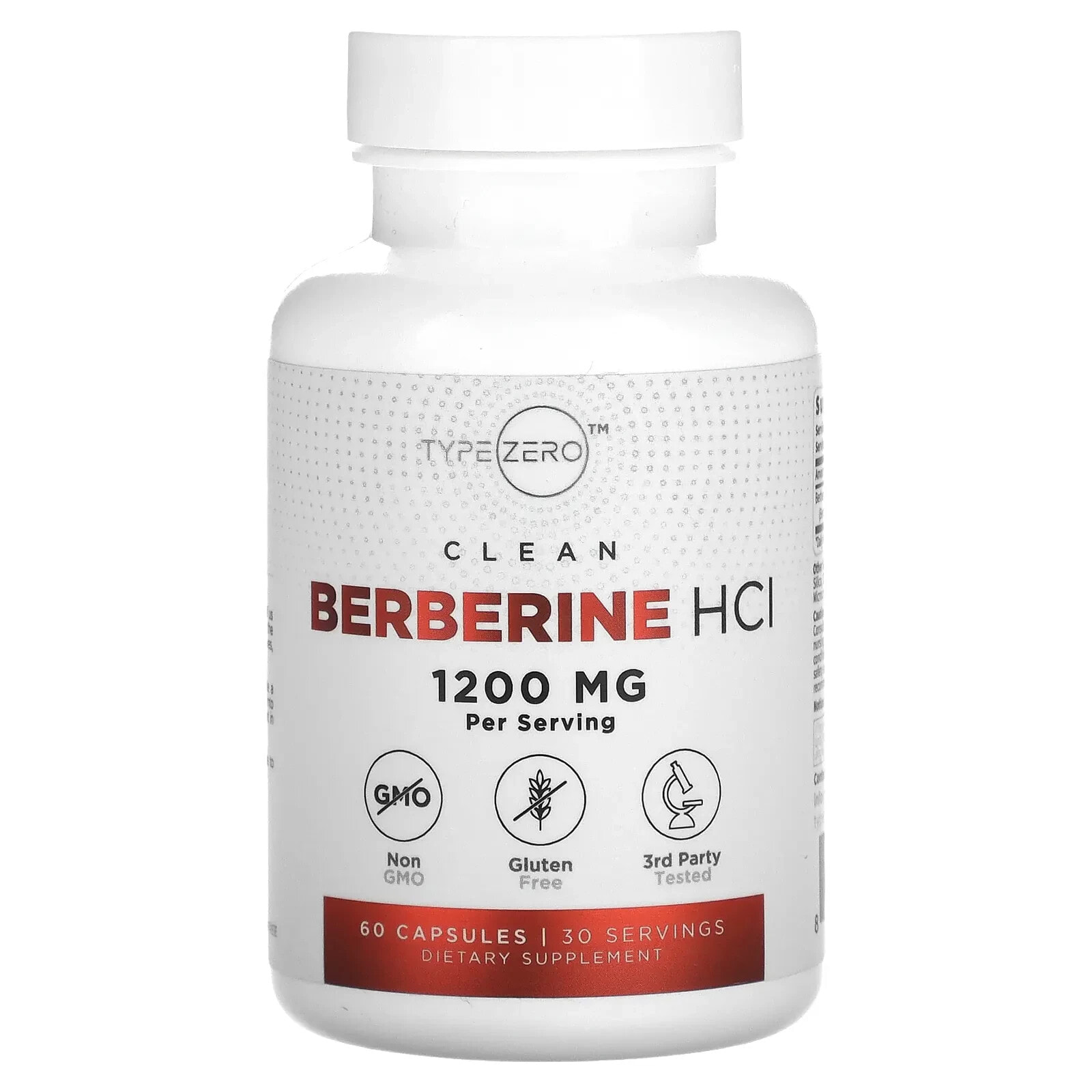 Clean Berberine HCl, 600 mg, 60 Capsules