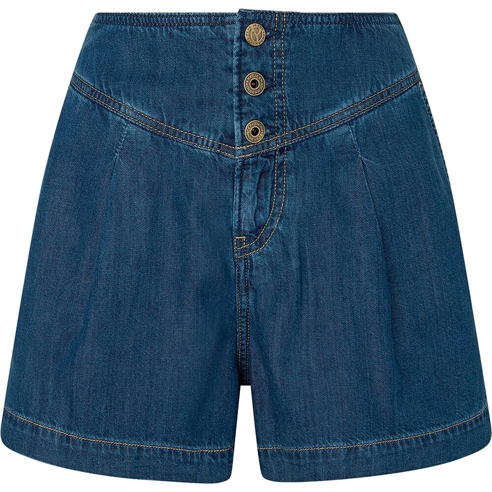 PEPE JEANS Stella Pleat 1/4 Denim Shorts