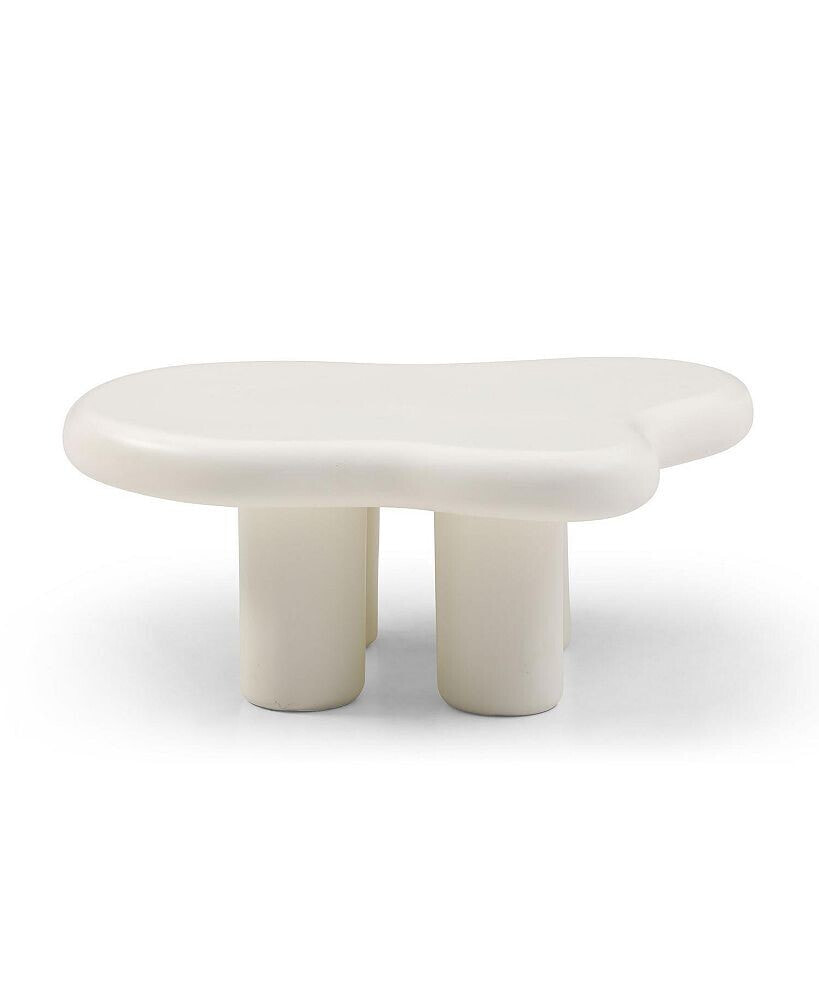 Simplie Fun cute Cloud Coffee Table for Living Room, Cream, 35inch