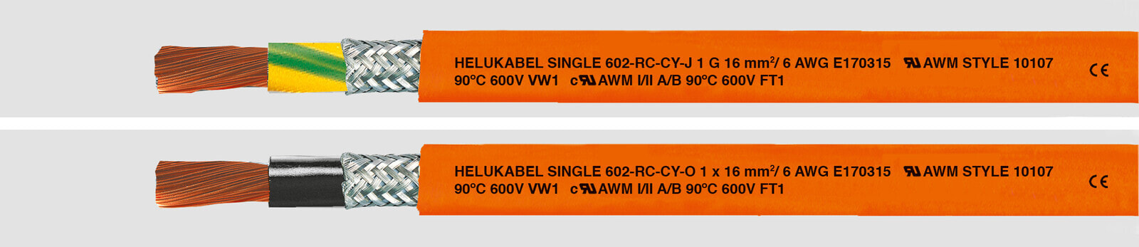 Helukabel 69632 Schleppkettenleitung Single 602-RC-CY-O 1 x 10.00 mm² Orange 100