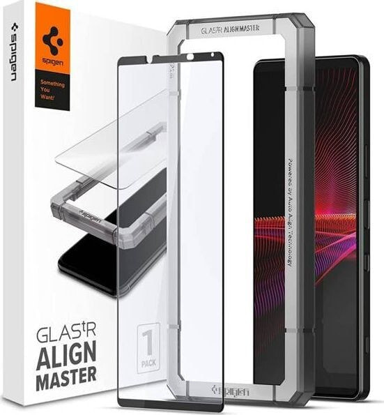 Spigen Szkło hartowane Spigen GLAS.tR Slim AlignMaster Sony Xperia 1 III Black