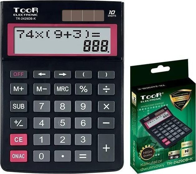 Calculator Toor Electronic Calculator dwuliniowy 10-pozyc. (TR-2429DB-K TOOR)