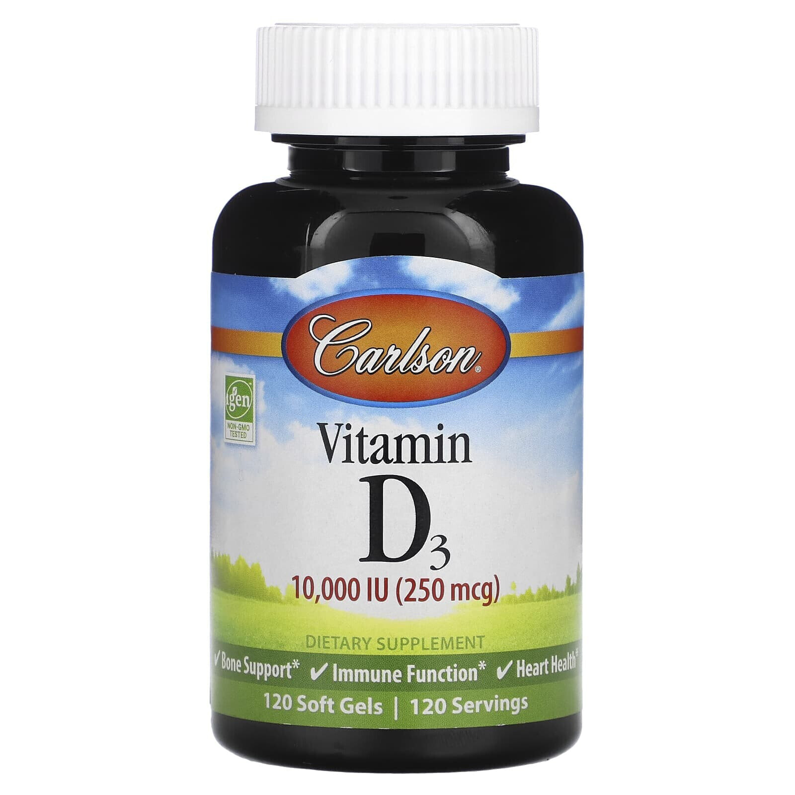 Vitamin D3, 25 mcg (1,000 IU), 250 Soft Gels