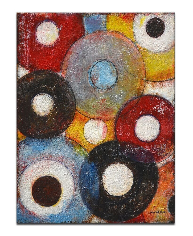 'Color Wheels II' Colorful Abstract Canvas Wall Art, 30x20