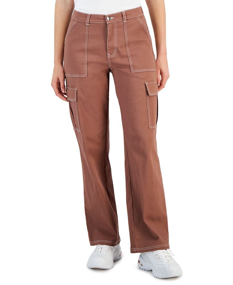 Ultra Flirt juniors' Wide-Leg Comfort Fit Cargo Utility Pants