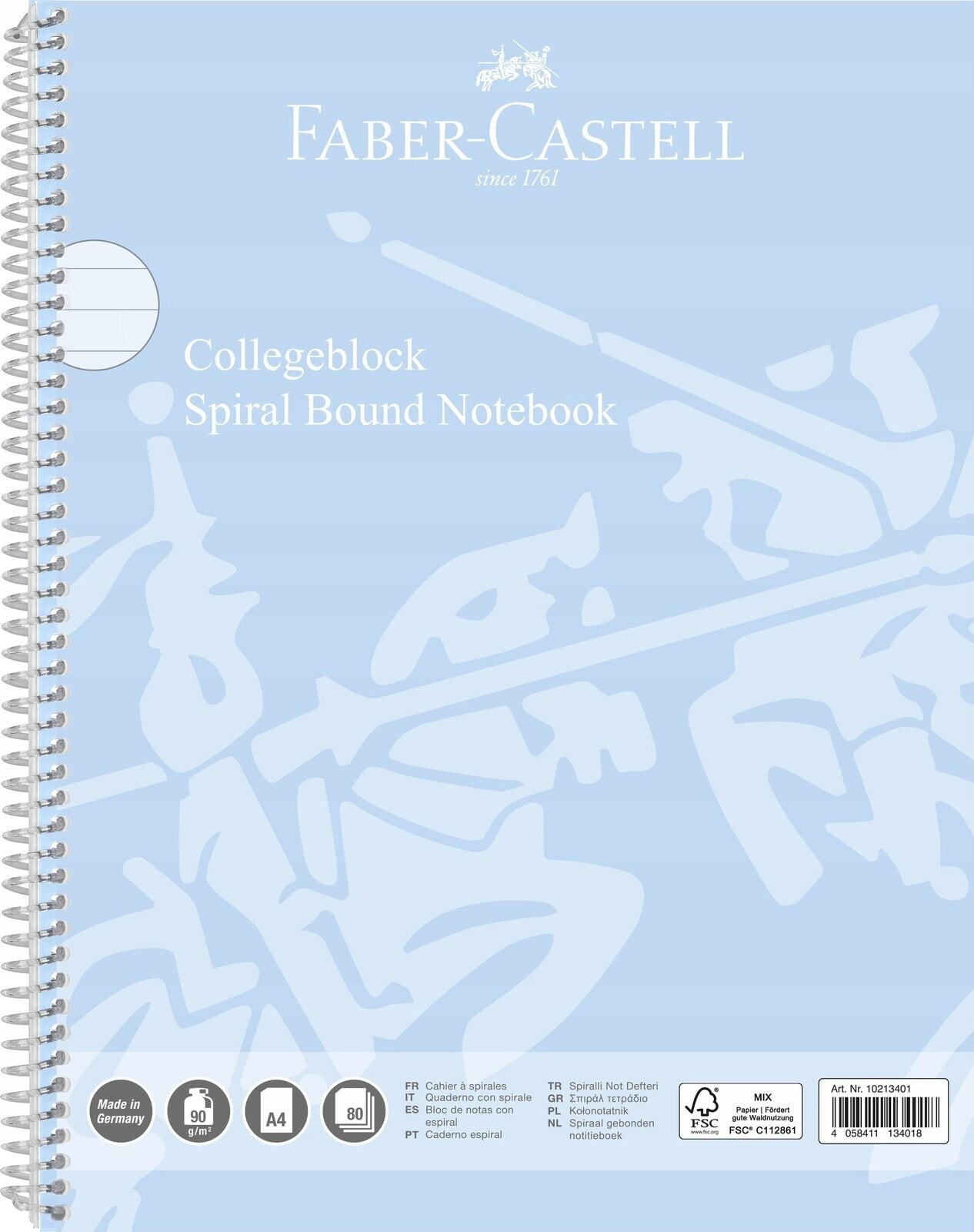 Faber-Castell FABER-CASTELL Collegeblock A4 liniert sky blue