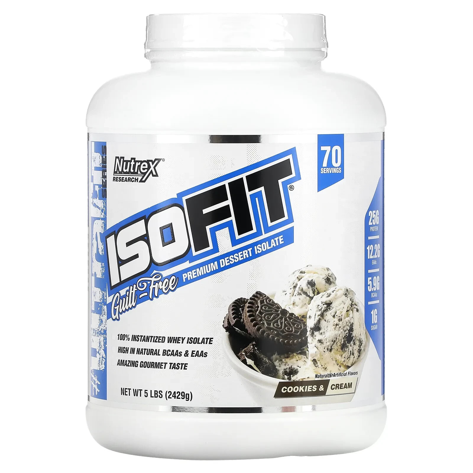 IsoFit Protein, Cookies & Cream, 5.4 lb (2,450 g)