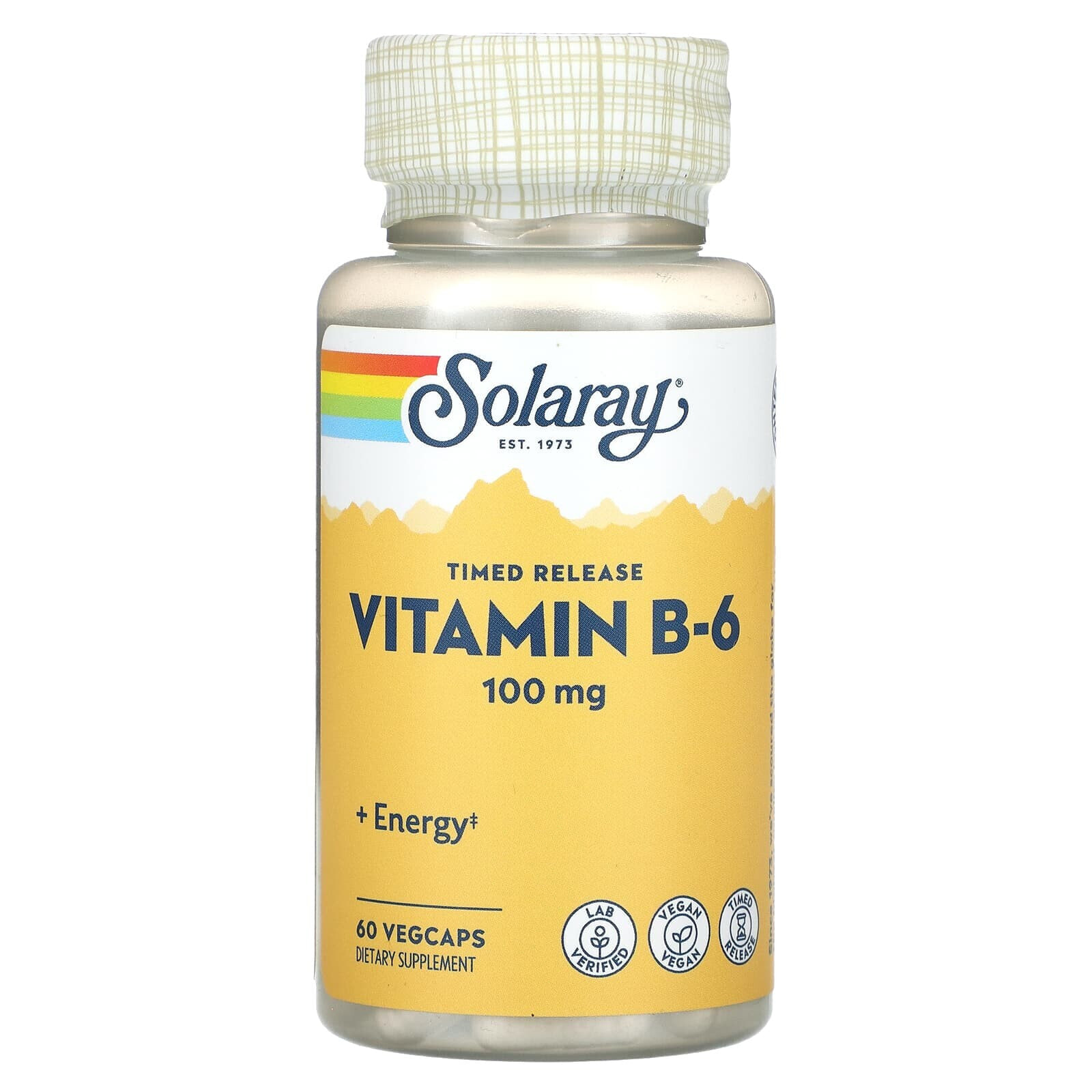 Solaray, Timed Release, Vitamin B-6, 50 mg , 60 VegCaps