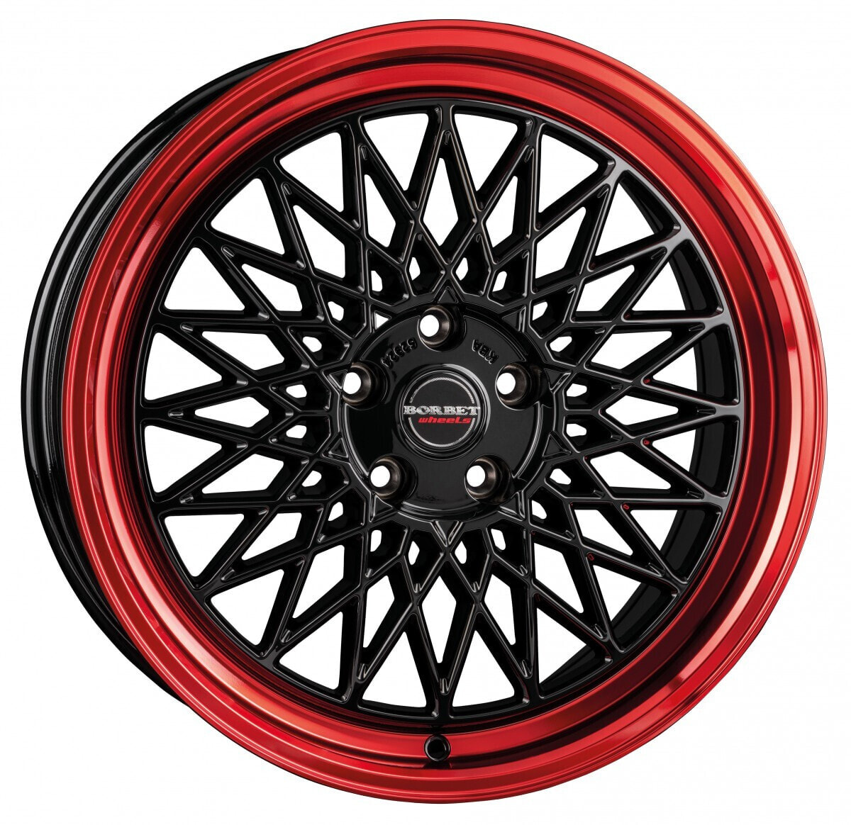 Колесный диск литой Borbet B black rim red 8.5x19 ET45 - LK5/112 ML66.5