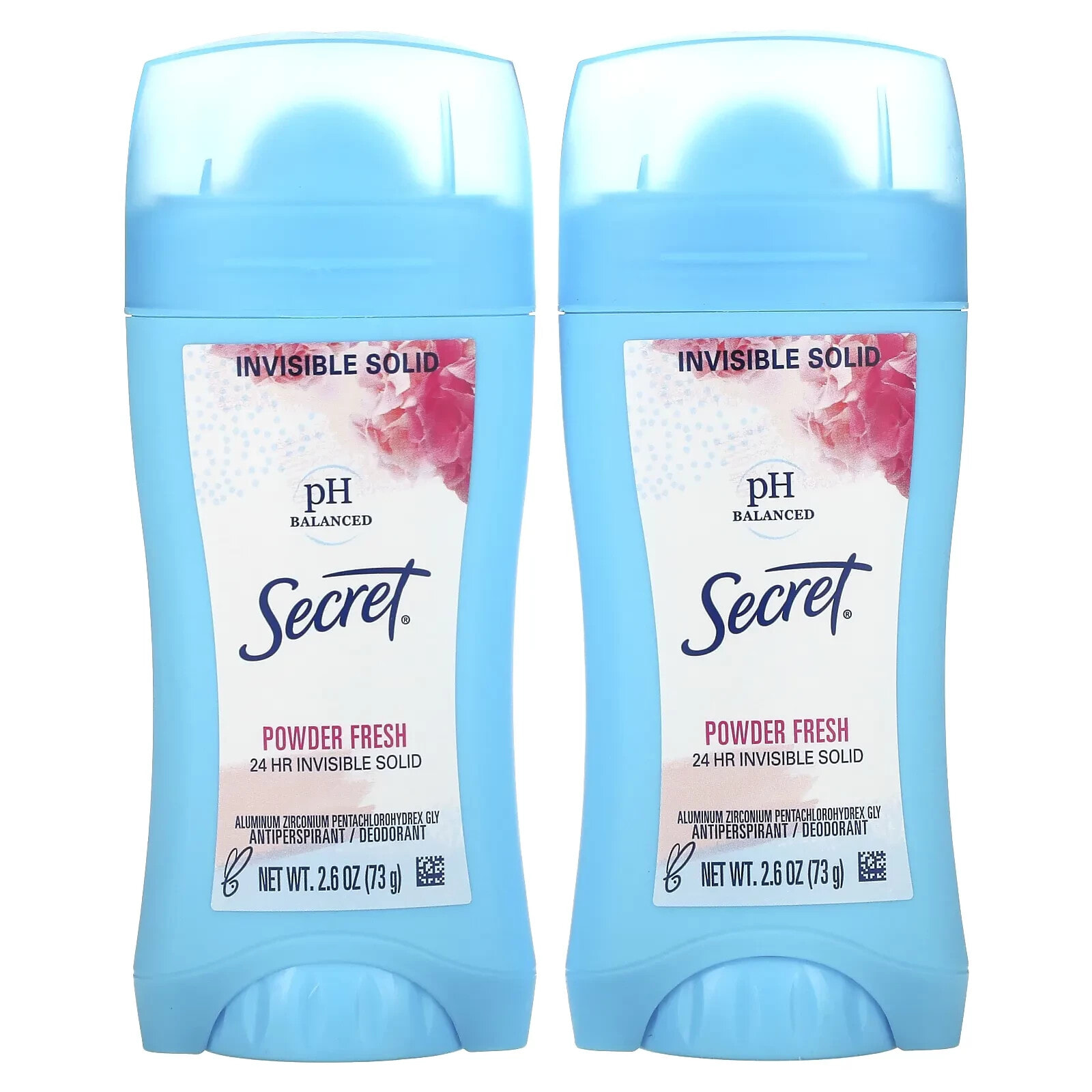 pH Balanced Antiperspirant/Deodorant, Invisible Solid, Shower Fresh, Twin Pack, 2.6 oz (73 g) Each