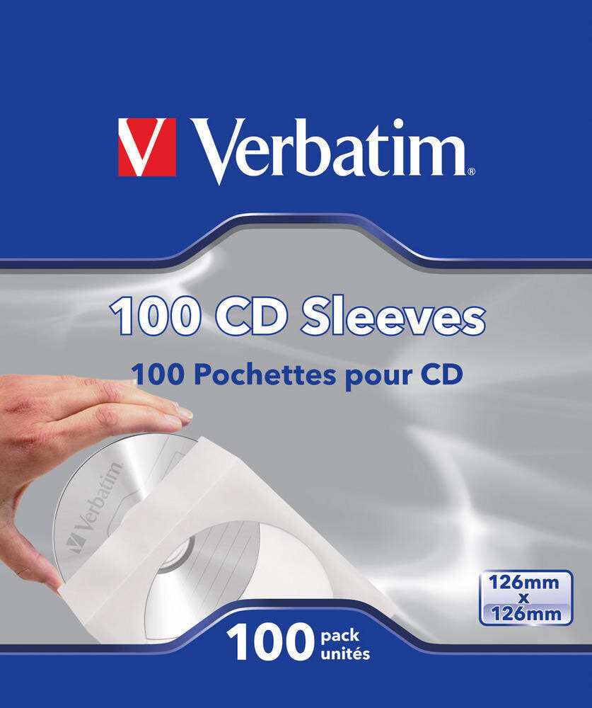 Verbatim Кармашки для CD (бумажные) — по 100 шт. в пачке 49976