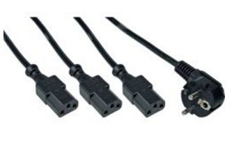 InLine 16657H кабель питания Черный 3 m CEE7/7 3 x C13 соединитель