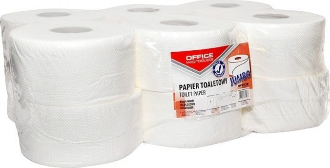 Туалетная бумага или бумажные полотенца Office Products Papier toaletowy celulozowy OFFICE PRODUCTS Jumbo, 2-warstwowy, 120m, 12szt., biały