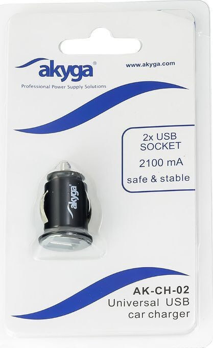 Автомобильное зарядное устройство и адаптер для мобильного телефона Ładowarka Akyga AK-CH-02 2x USB-A 2.1 A (AK-CH-02)