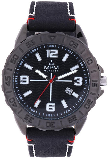 Мужские наручные часы с черным кожаным ремешком PRIM MPM Quality Sport II W01M.11273.A