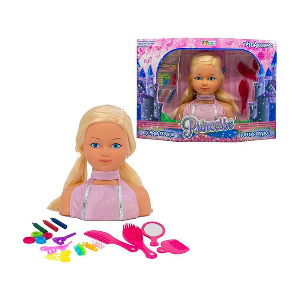 VICAM TOYS Bust Princess Can Comb It And Decorate It With Its Accessories 54x14.5x38 cm