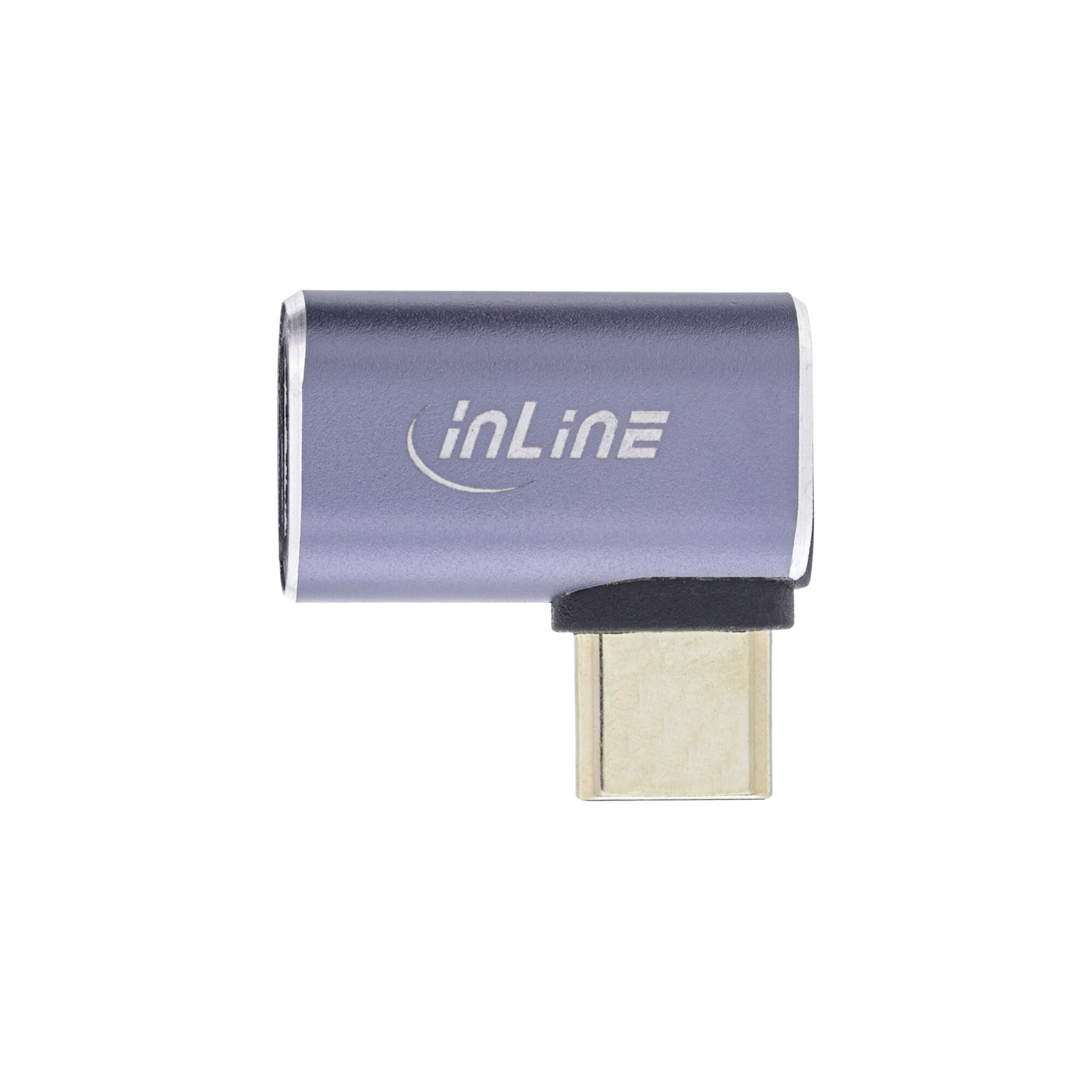 USB4 Adapter - USB-C male/female right/left angled - aluminium - grey
