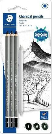 Набор чернографитных карандашей для детей Staedtler Węgiel w ołówku Mars Lumograph S+M+H