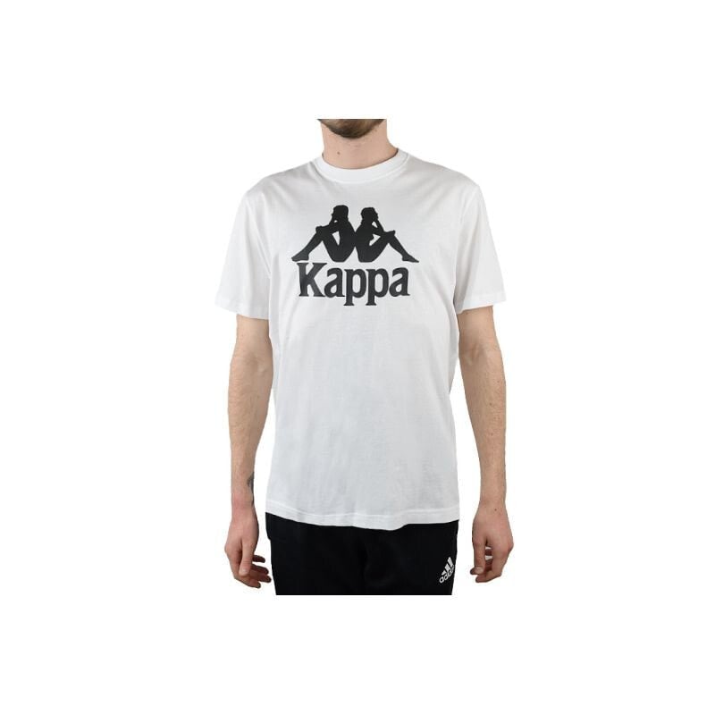 Мужская футболка спортивная белая с логотипом на груди Kappa Caspar T-Shirt M 303910-11-0601