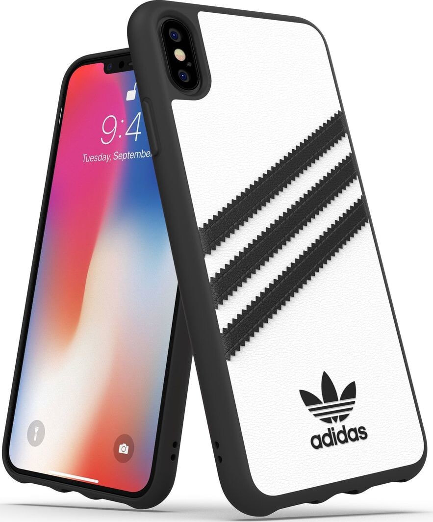 чехол силиконовый черно/белый iPhone XS Max adidas