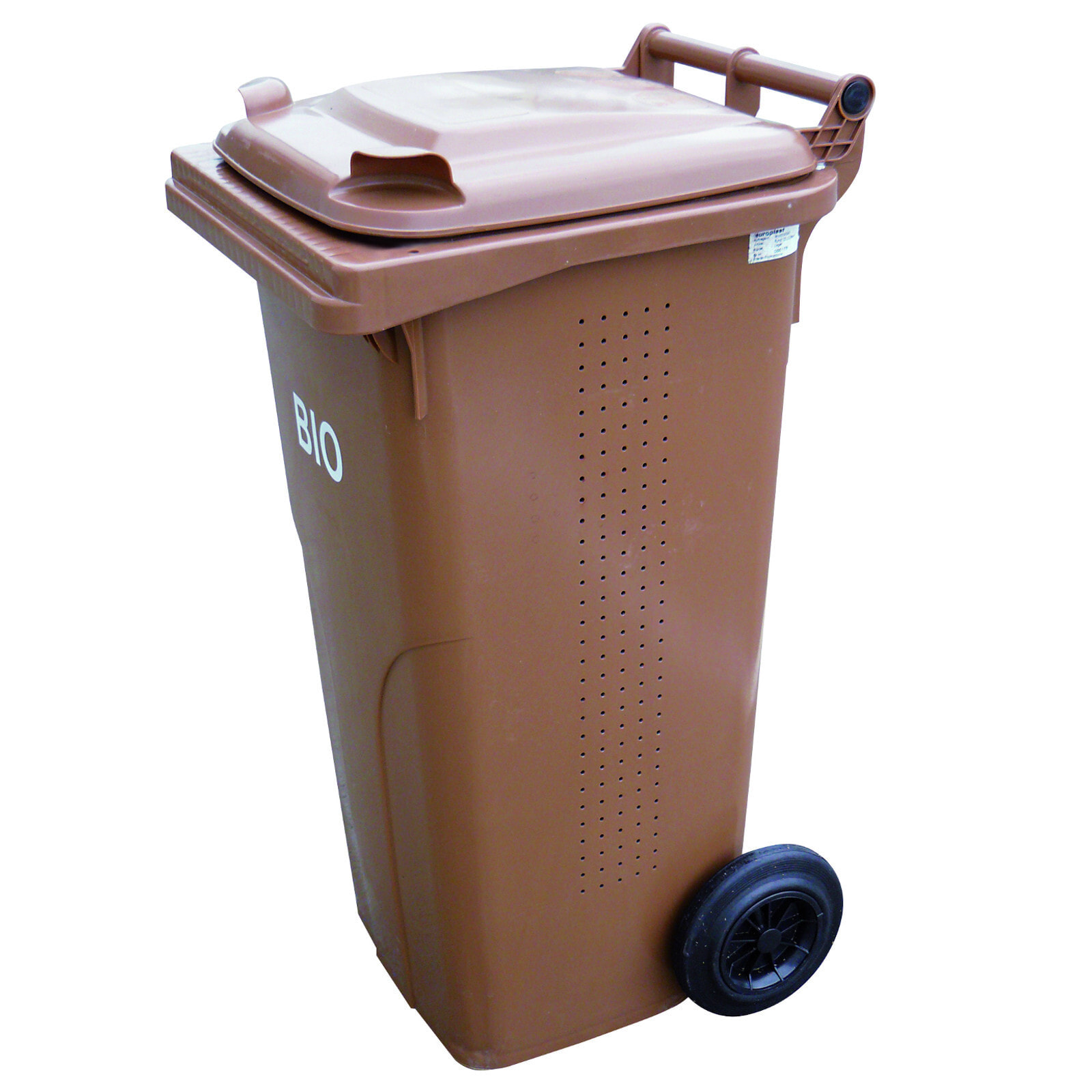 Container, bucket, basket for bio-waste with a double bottom, brown 240L BIO + GRATE