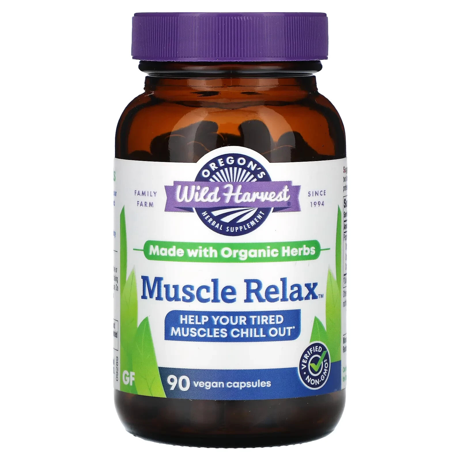 Oregons Wild Harvest, Muscle Relax, 90 Vegan Capsules