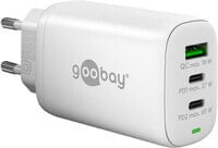 Goobay USB-C PD 3-fach Multiport-Schnellladegerät 65 W weiß - 2x -Anschlüsse