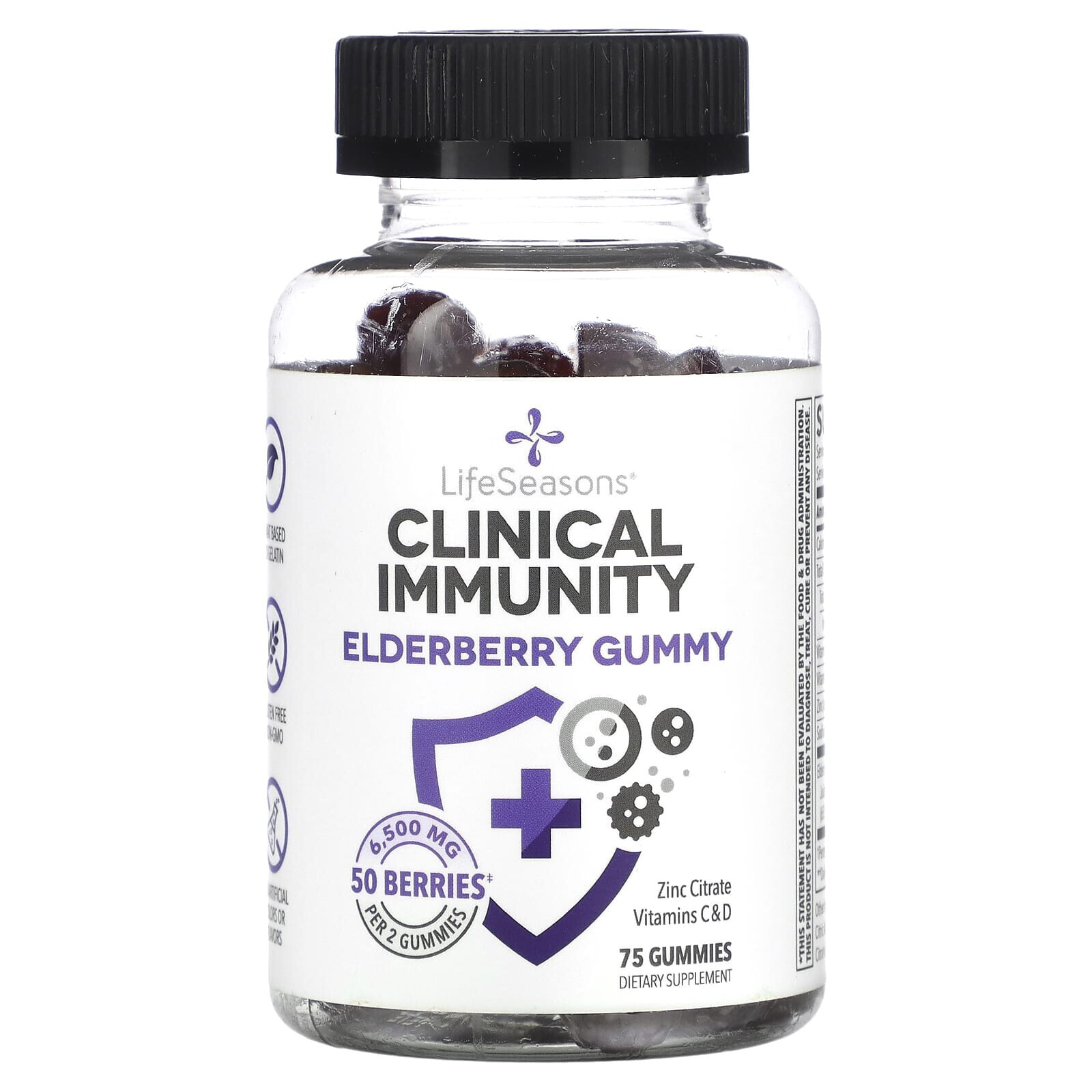 Clinical Immunity, Elderberry Gummy, 6,500 mg, 75 Gummies (3,250 mg per Gummy)