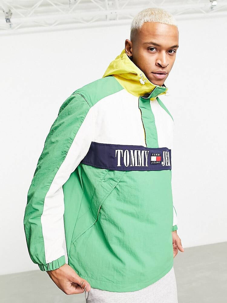 Tommy Jeans Chicago oversized half zip jacket in multi TOMMY JEANS Цвет:  Coastal Green/Multi; Размер: 2XL купить от 19347 рублей в интернет-магазине  , мужские куртки TOMMY JEANS