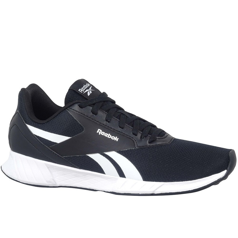 Мужские кроссовки спортивные для бега черные текстильные низкие  с белой подошвой Reebok Lite Plus 20
