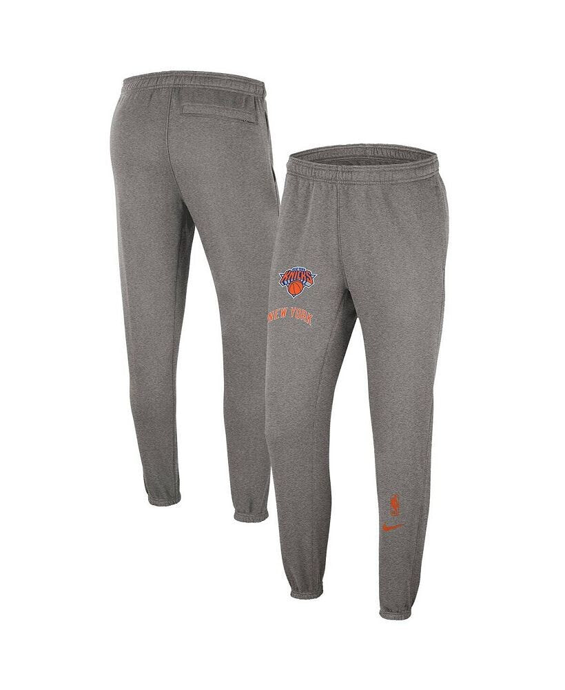 Nike men's Heather Charcoal New York Knicks 2022/23 City Edition Courtside Brushed Fleece Sweatpants